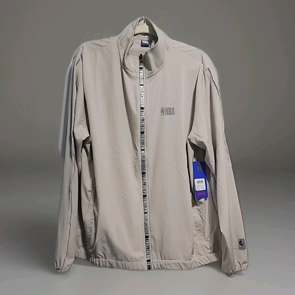 NBA Tan Windbreaker Lightweight Jacket Stand-Up Collar